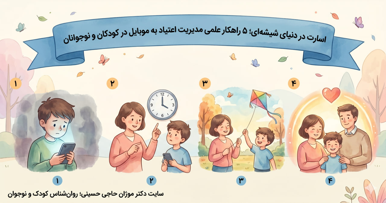 اسارت در دنیای شیشه‌ای؛ ۵ راهکار علمی مدیریت اعتیاد به موبایل در کودکان و نوجوانان