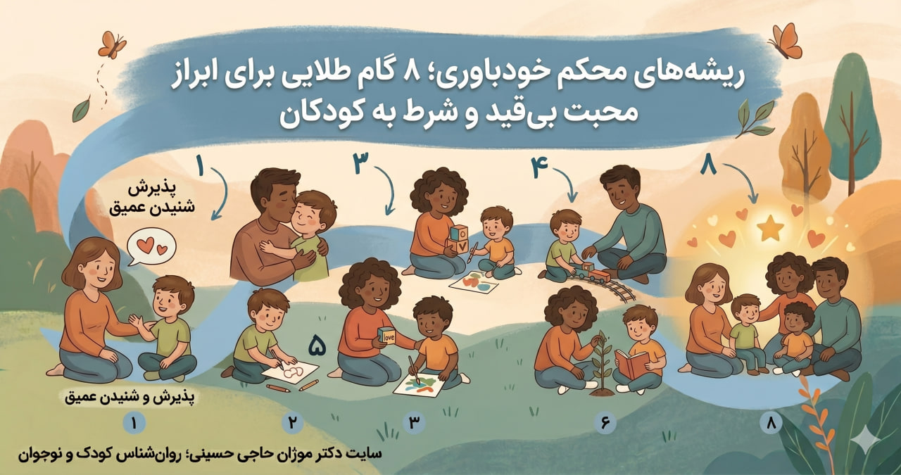 ریشه‌های محکم خودباوری؛ ۸ گام طلایی برای ابراز محبت بی قید و شرط به کودکان